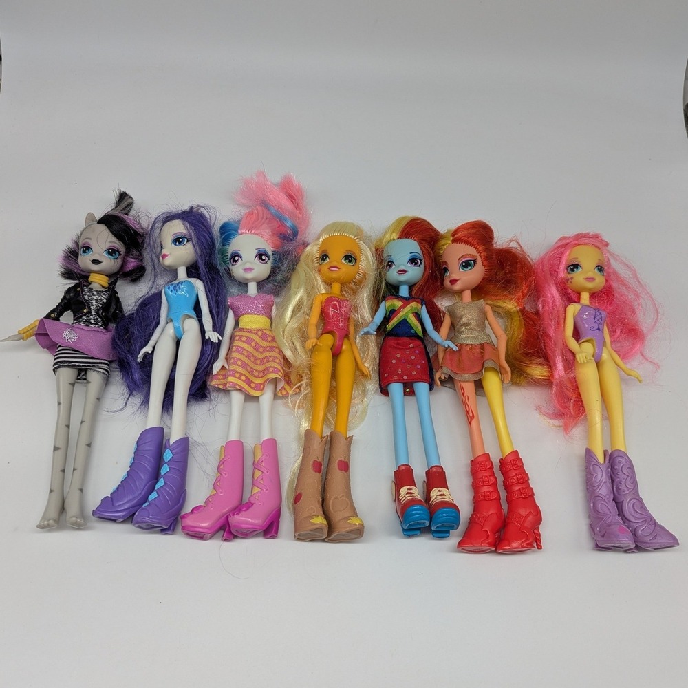 Hasbro My Little Pony Equestria Girls Doll 7pc Lot Ponymania Zecora Rainbow 2012